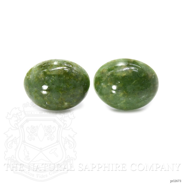 9.16 Ct.Tw. Cabochon Jade Pair from Burma (Myanmar)