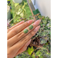 9.16&nbsp;Ct.Tw.Total Carat Weight Cabochon Jade Pair from Burma (Myanmar) Life Style