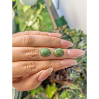 9.16&nbsp;Ct.Tw.Total Carat Weight Cabochon Jade Pair from Burma (Myanmar) Life Style