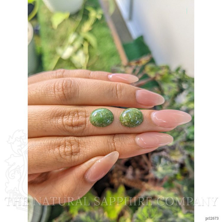 9.16 Ct.Tw. Cabochon Jade Pair from Burma (Myanmar)