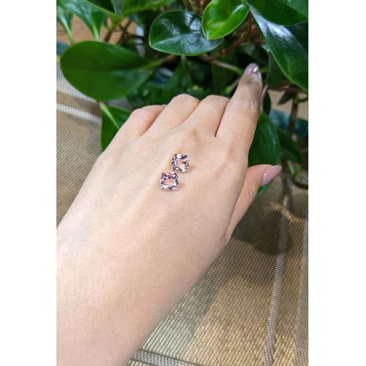 3.63 Ct.Tw. Morganite Pair from Brazil