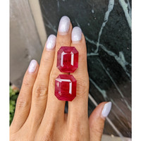 79.62&nbsp;Ct.Tw.Total Carat Weight Ruby Pair from Mozambique Life Style