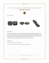 9.27 Ct.Tw.Total Carat Weight Green Sapphire Pair from Ceylon (Sri Lanka) Appraisal