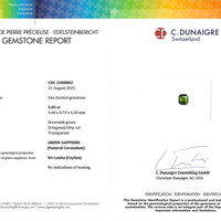 9.27 Ct.Tw.Total Carat Weight Brownish Green Sapphire Pair from Ceylon (Sri Lanka) Scan Report