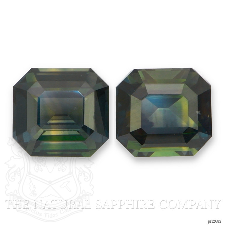 9.27 Ct.Tw. Brownish Green Sapphire Pair from Ceylon (Sri Lanka)