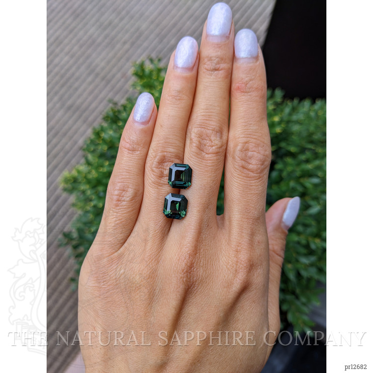 9.27 Ct.Tw. Brownish Green Sapphire Pair from Ceylon (Sri Lanka)