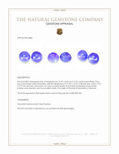 30.43 Ct.Tw.Total Carat Weight Cabochon Tanzanite Pair from Tanzania Appraisal