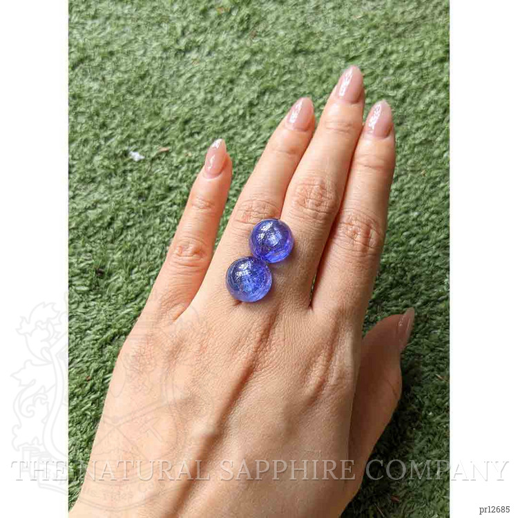 30.43 Ct.Tw. Cabochon Tanzanite Pair from Tanzania
