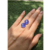 30.43&nbsp;Ct.Tw.Total Carat Weight Cabochon Tanzanite Pair from Tanzania Life Style