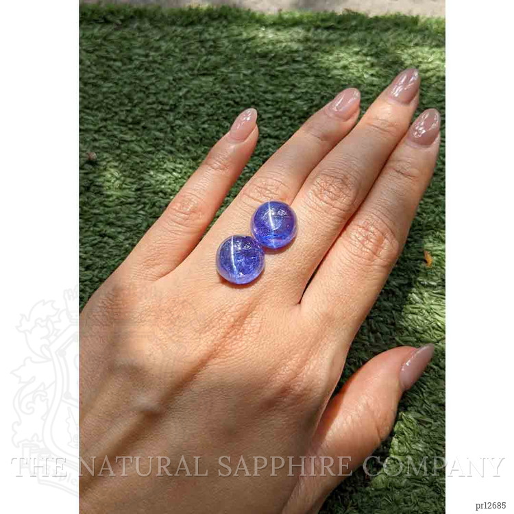 30.43 Ct.Tw. Cabochon Tanzanite Pair from Tanzania