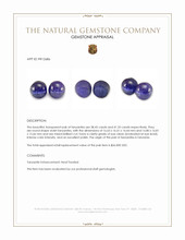 80.00 Ct.Tw.Total Carat Weight Cabochon Tanzanite Pair from Tanzania Appraisal