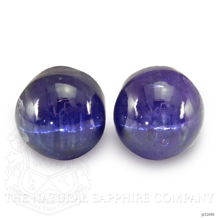 80.00 Ct.Tw. Cabochon Tanzanite Pair from Tanzania