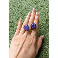 80.00&nbsp;Ct.Tw.Total Carat Weight Violetish Blue Cabochon Tanzanite Pair from Tanzania Life Style