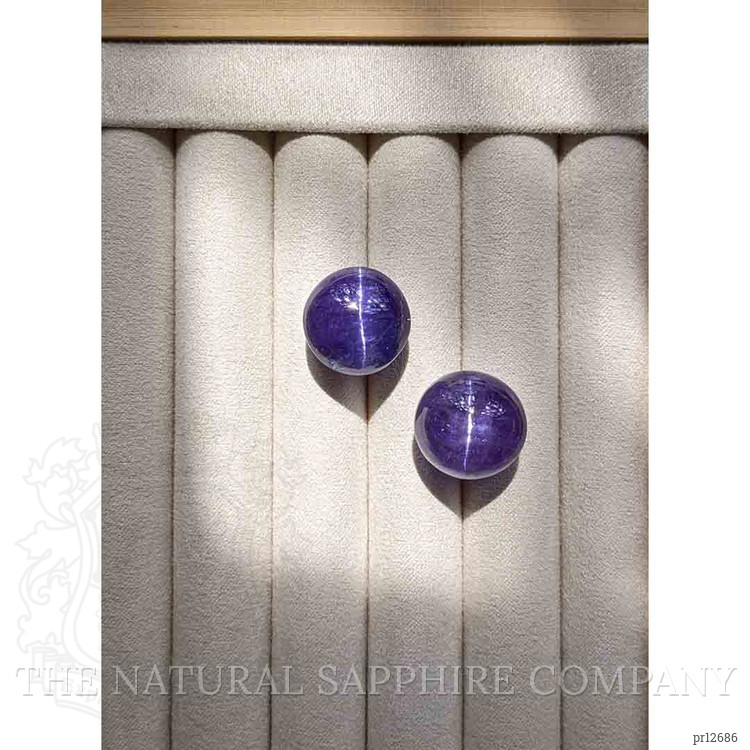 80.00 Ct.Tw. Violetish Blue Cabochon Tanzanite Pair from Tanzania