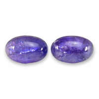34.74 Ct.Tw.Total Carat Weight Cabochon Tanzanite Pair from Tanzania Video