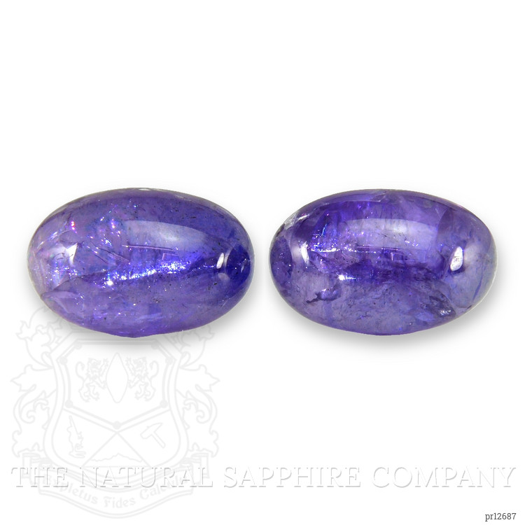 34.74 Ct.Tw. Cabochon Tanzanite Pair from Tanzania