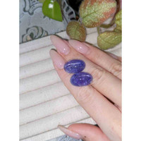 34.74 Ct.Tw.Total Carat Weight Violet Cabochon Tanzanite Pair from Tanzania Life Style