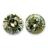 1.15 Ct.Tw.Total Carat Weight Yellowish Green Sapphire Pair from Madagascar Video
