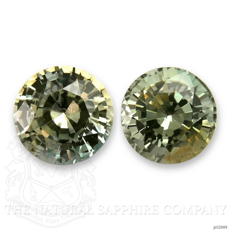 1.15 Ct.Tw. Yellowish Green Sapphire Pair from Madagascar