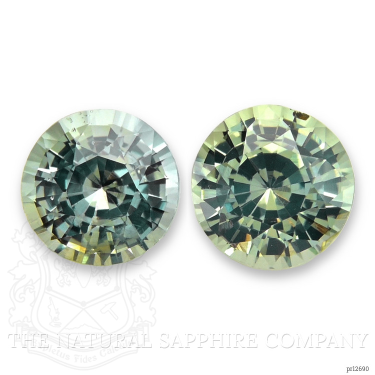 0.87 Ct.Tw. Bluish Green Sapphire Pair from Madagascar