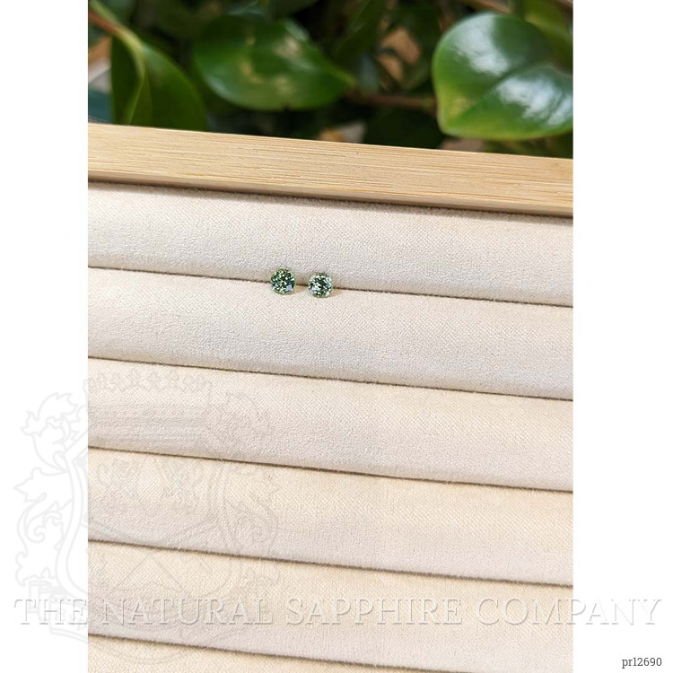 0.87 Ct.Tw. Bluish Green Sapphire Pair from Madagascar