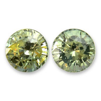 1.07 Ct.Tw.Total Carat Weight Yellowish Green Sapphire Pair from Madagascar Video
