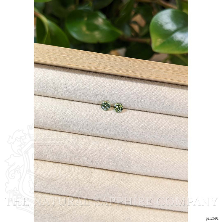 1.07 Ct.Tw. Yellowish Green Sapphire Pair from Madagascar