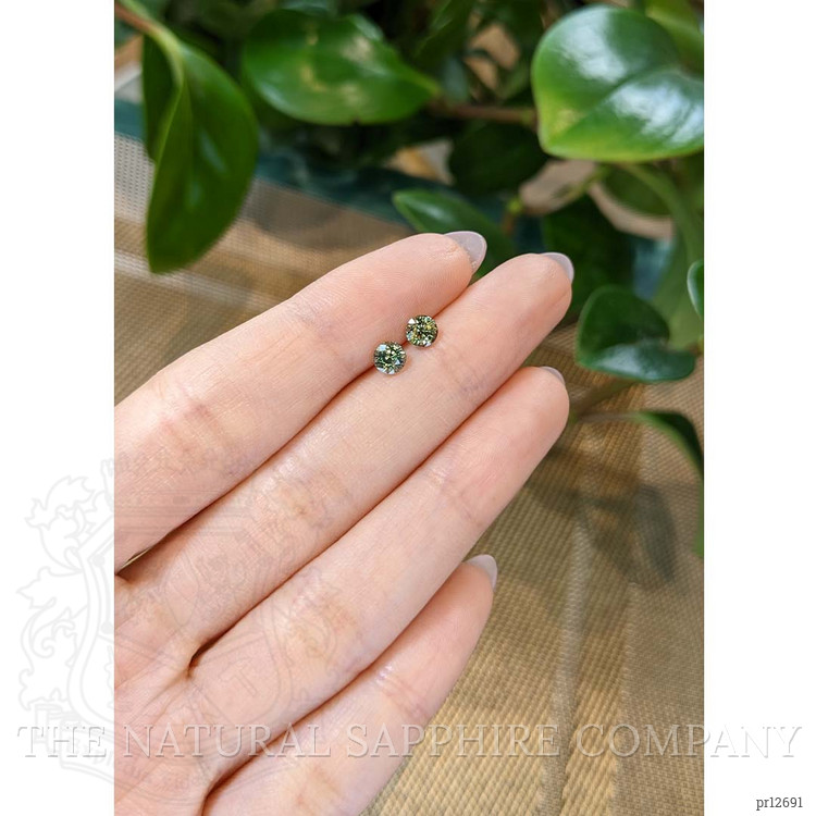 1.07 Ct.Tw. Yellowish Green Sapphire Pair from Madagascar