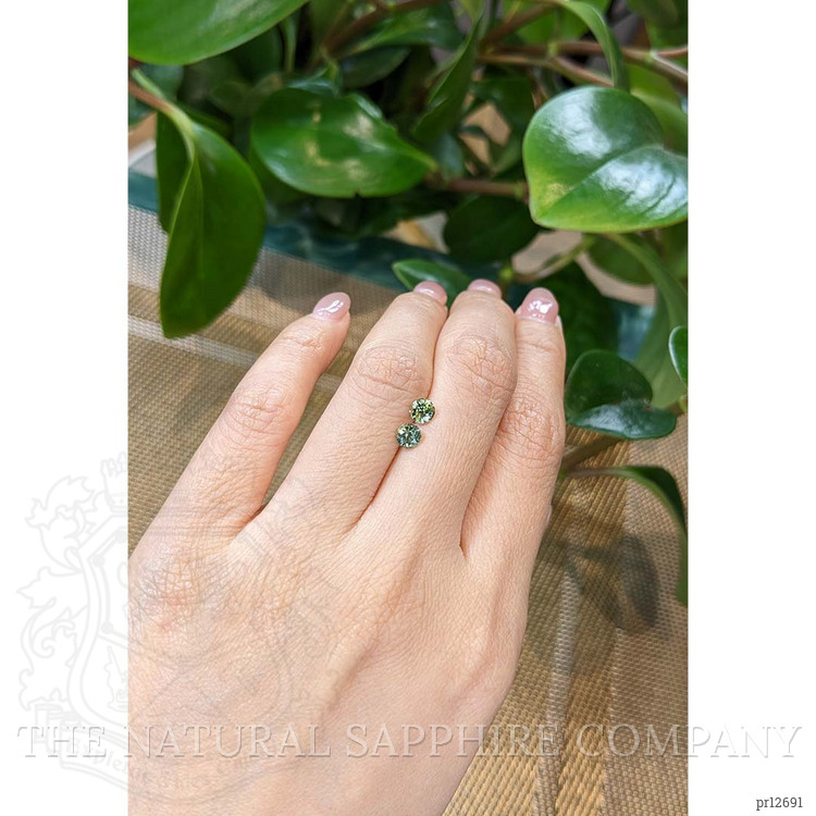 1.07 Ct.Tw. Yellowish Green Sapphire Pair from Madagascar