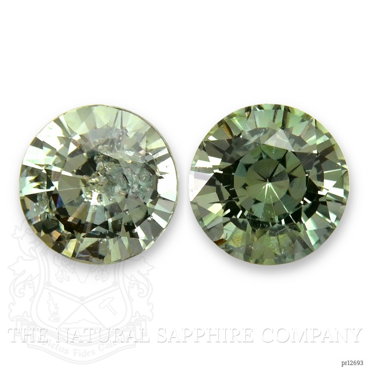 0.86 Ct.Tw. Green Sapphire Pair from Madagascar