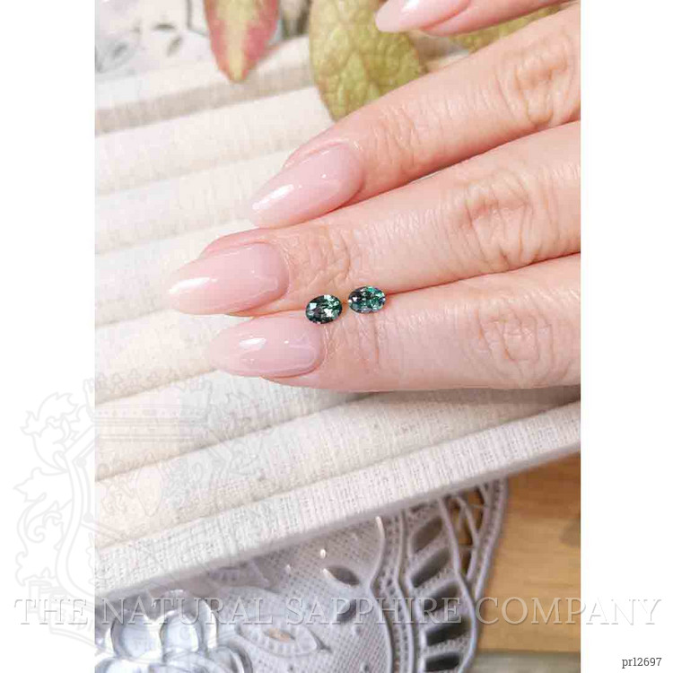 1.14 Ct.Tw. Greenish Blue Sapphire Pair from Madagascar