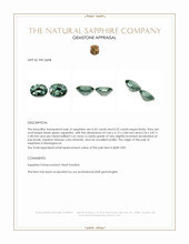 0.95 Ct.Tw.Total Carat Weight Bluish Green Sapphire Pair from Madagascar Appraisal