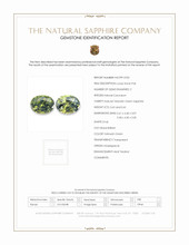 1.27 Ct.Tw.Total Carat Weight Yellowish Green Sapphire Pair from Madagascar Scan Report
