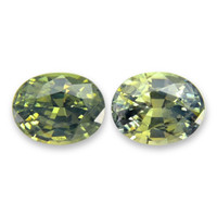 1.27&nbsp;Ct.Tw.Total Carat Weight Yellowish Green Sapphire Pair from Madagascar Video