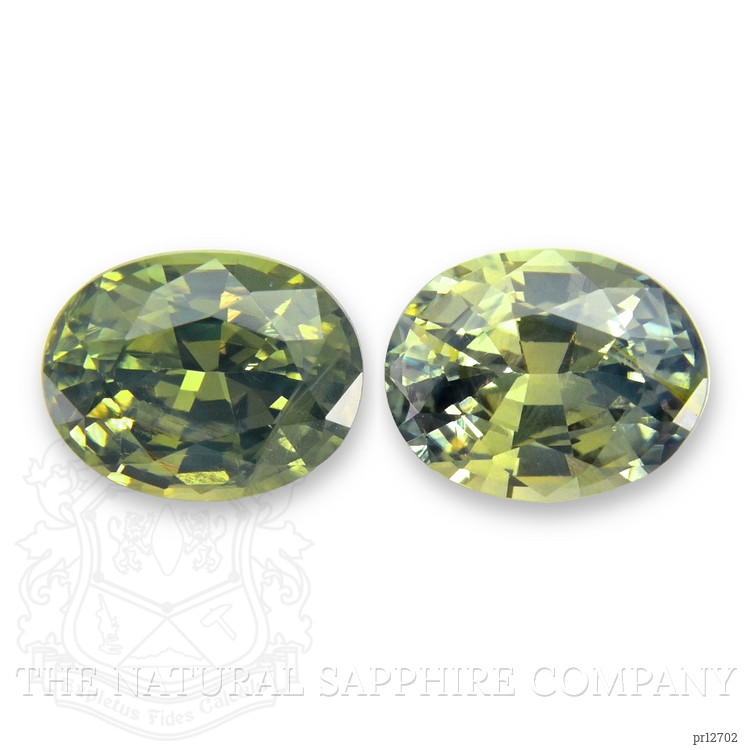 1.27 Ct.Tw. Yellowish Green Sapphire Pair from Madagascar