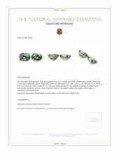 1.30&nbsp;Ct.Tw.Total Carat Weight Yellowish Green Sapphire Pair from Madagascar Appraisal