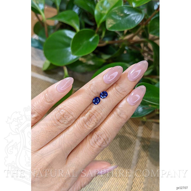 1.55 Ct.Tw. Blue Sapphire Pair from Ceylon (Sri Lanka)