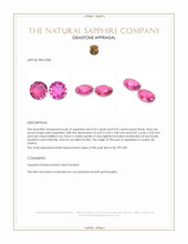 1.86 Ct.Tw.Total Carat Weight Pink Sapphire Pair from Ceylon (Sri Lanka) Appraisal