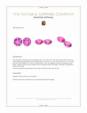 2.10&nbsp;Ct.Tw.Total Carat Weight Pink Sapphire Pair from Ceylon (Sri Lanka) Appraisal