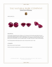 2.11 Ct.Tw.Total Carat Weight Pinkish Red Ruby Pair from Mozambique Appraisal