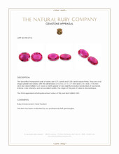 0.75 Ct.Tw.Total Carat Weight Pinkish Red Ruby Pair from Mozambique Appraisal