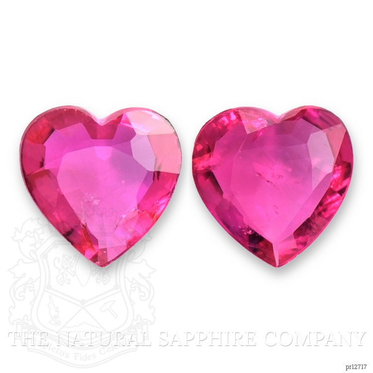 0.76 Ct.Tw. Reddish Pink Sapphire Pair from Mozambique