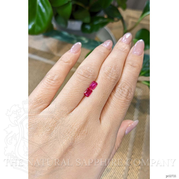 0.91 Ct.Tw. Reddish Pink Sapphire Pair from Mozambique