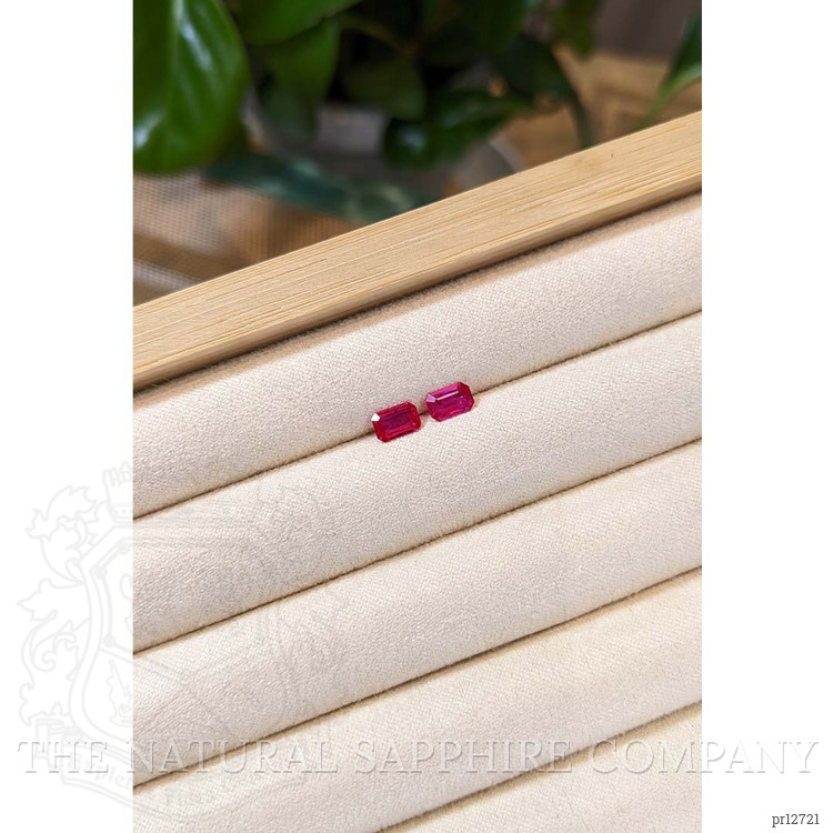 0.91 Ct.Tw. Reddish Pink Sapphire Pair from Mozambique