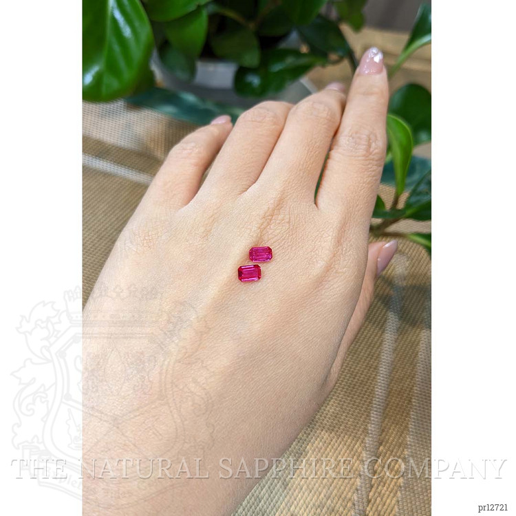 0.91 Ct.Tw. Reddish Pink Sapphire Pair from Mozambique