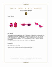 0.58 Ct.Tw.Total Carat Weight Pinkish Red Ruby Pair from Mozambique Appraisal