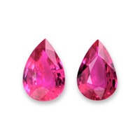 0.83 Ct.Tw.Total Carat Weight Reddish Pink Sapphire Pair from Mozambique Video