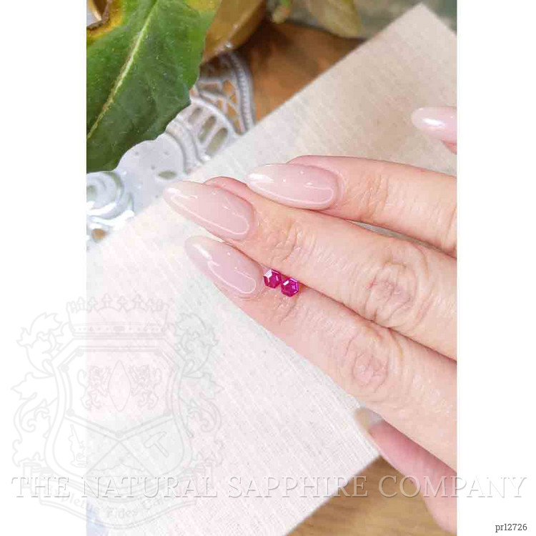 0.51 Ct.Tw. Reddish Pink Sapphire Pair from Mozambique