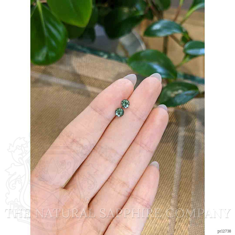 1.24 Ct.Tw. Green Sapphire Pair from Madagascar