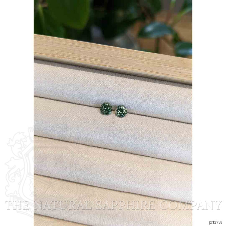 1.24 Ct.Tw. Green Sapphire Pair from Madagascar